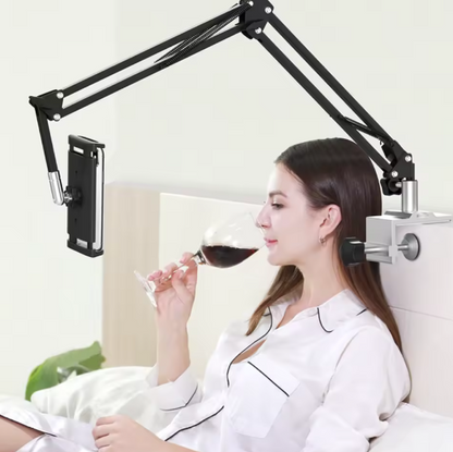Support de téléphone rotatif à 360 degrés avec bras en aluminium pour iPad et téléphones ou autres appareils avec écrans.