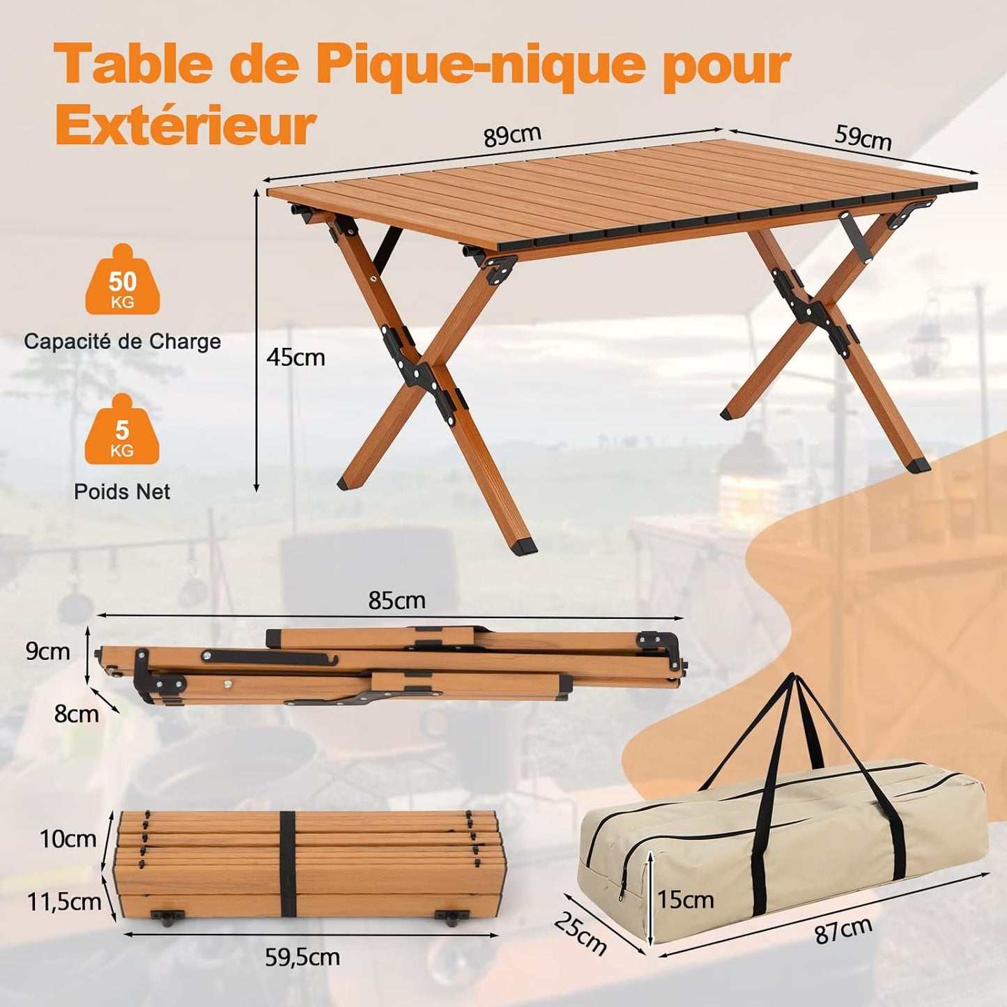 Table de Camping pliante