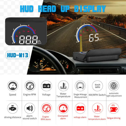 Compteur de vitesse GPS numérique pour voiture, affichage tête haute, alerte de survitesse